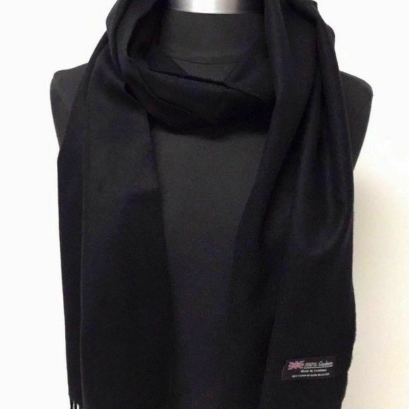 New Soft Navy Blue Warm 100% Cashmere Scarf - Picture 5 of 5